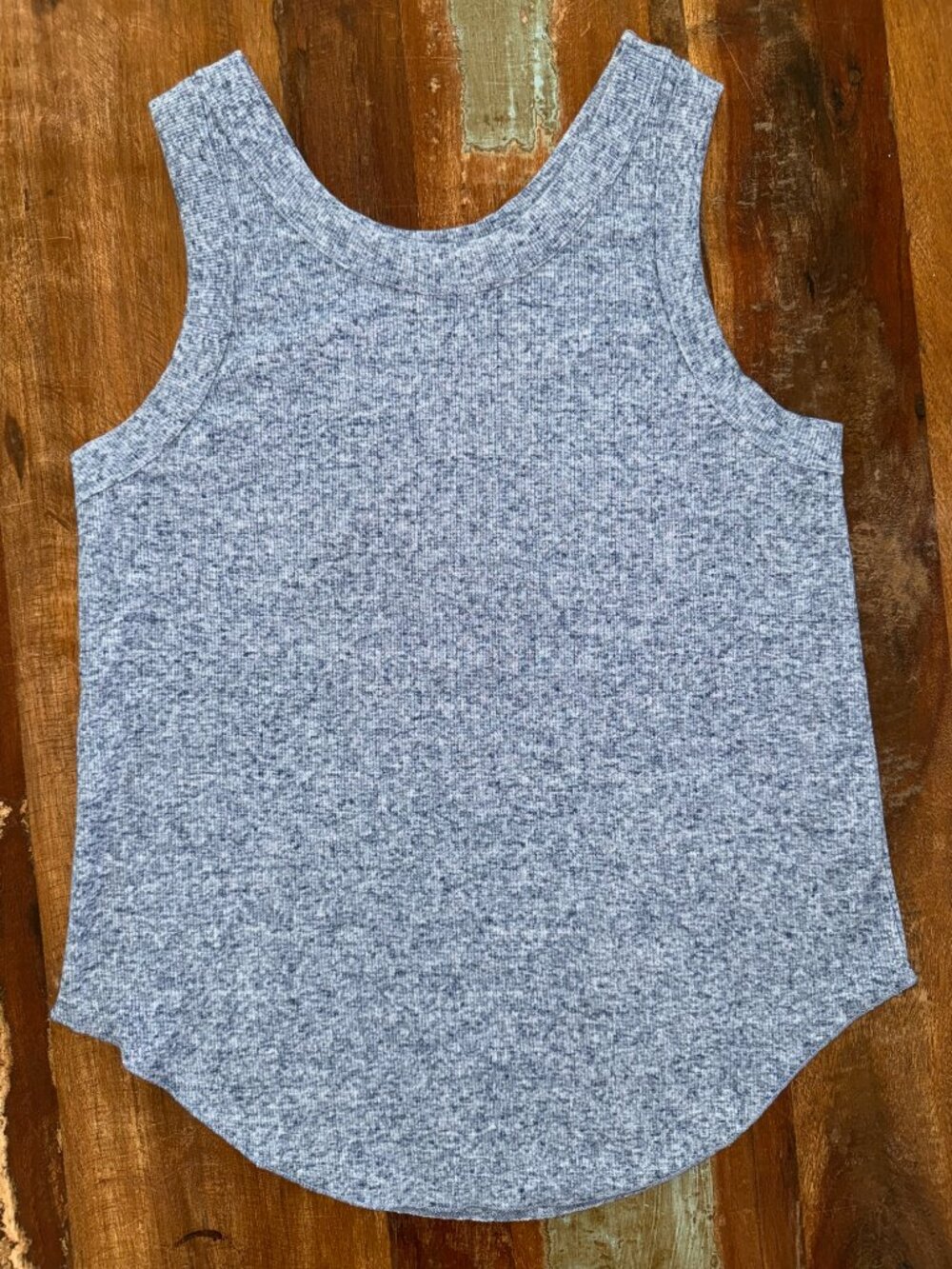 Chaser Heather Blue Soft Ribber Tank Size Small